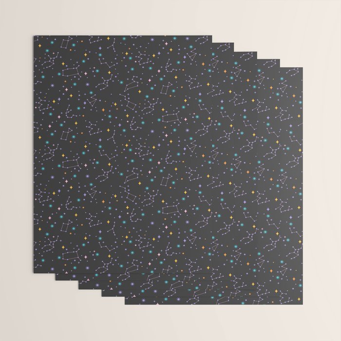 Colorful Night Sky on Black Wrapping Paper Gallery Image 3