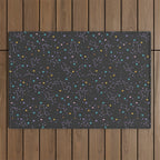Colorful Night Sky on Black Outdoor Rug Gallery Image 1