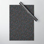 Colorful Night Sky on Black Wrapping Paper Gallery Image 1
