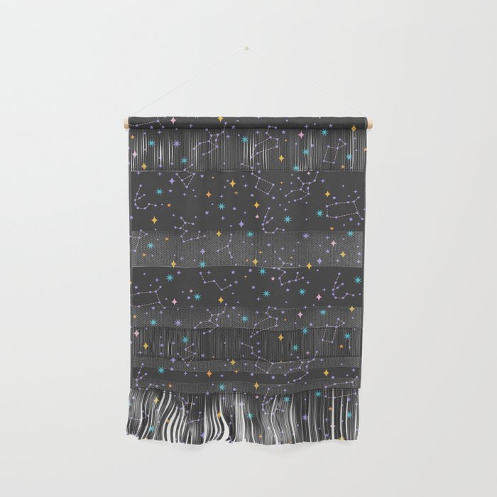Colorful Night Sky on Black Wall Hanging Gallery Image 1