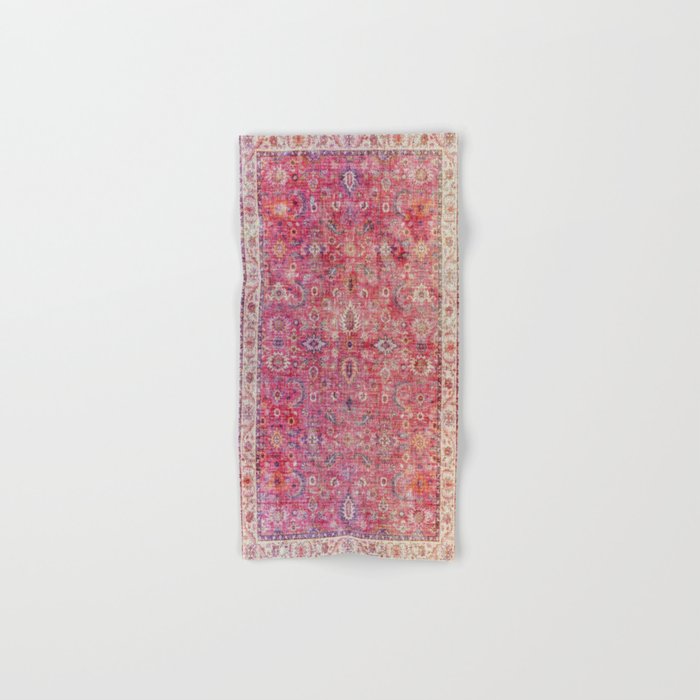 N45 - Pink Vintage Traditional Moroccan Boho & Farmhouse Style Artwork. Bath Towel Gallery Image 1