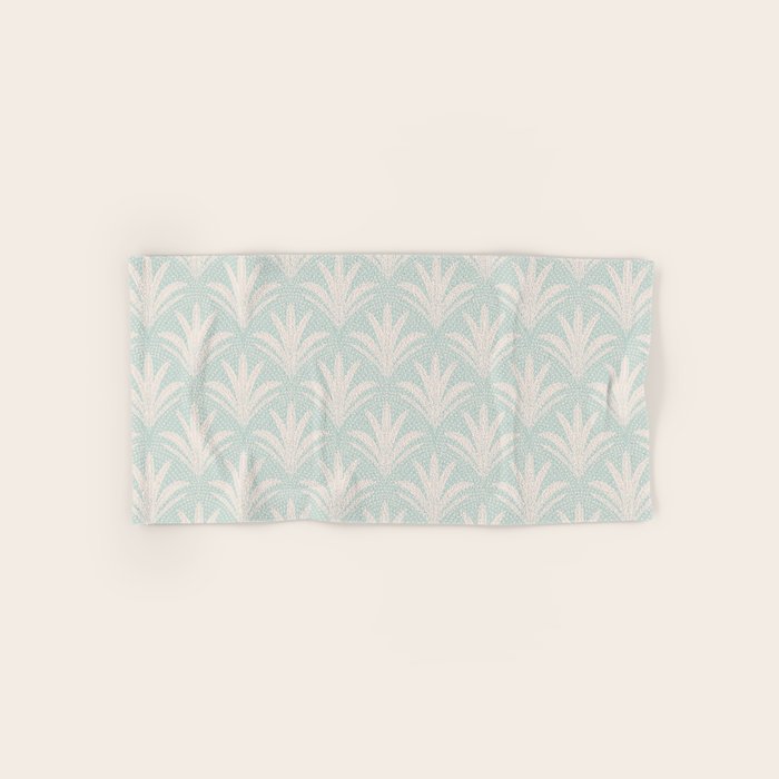 Boho Rustic Palm Radiance Soft Blue Bath Towel Gallery Image 1