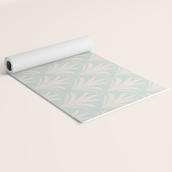 Boho Rustic Palm Radiance Soft Blue Yoga Mat Gallery Image 2