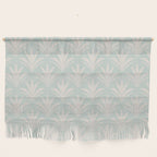 Boho Rustic Palm Radiance Soft Blue Wall Hanging Gallery Image 1