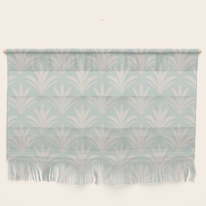 Boho Rustic Palm Radiance Soft Blue Wall Hanging Gallery Image 1