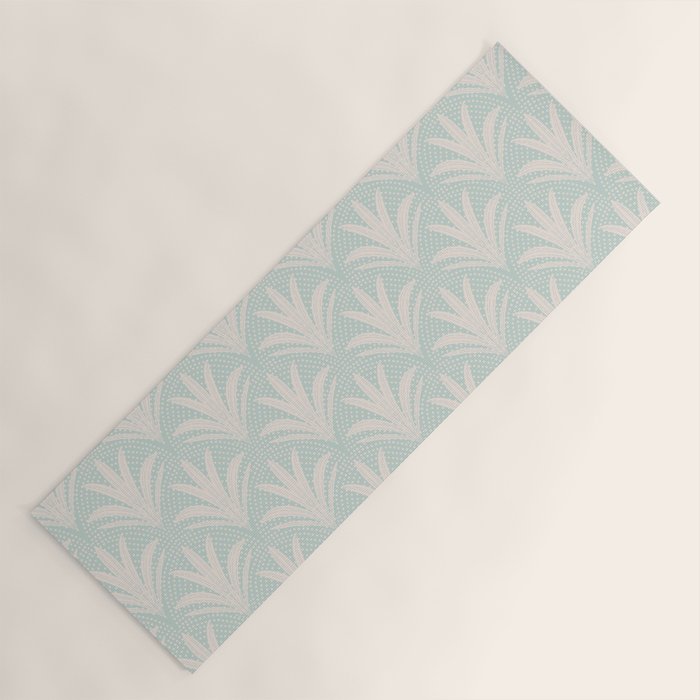 Boho Rustic Palm Radiance Soft Blue Yoga Mat Gallery Image 1