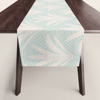 Boho Rustic Palm Radiance Soft Blue Table Runner Gallery Image 1