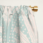 Boho Rustic Palm Radiance Soft Blue Window Curtain Gallery Image 2