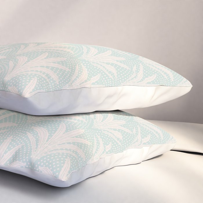 Boho Rustic Palm Radiance Soft Blue Pillow Sham Gallery Image 3