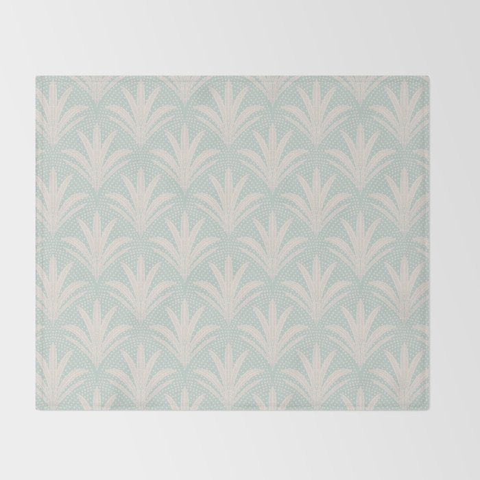 Boho Rustic Palm Radiance Soft Blue Throw Blanket Gallery Image 2