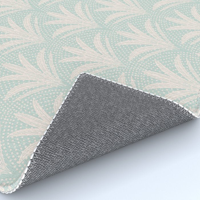Boho Rustic Palm Radiance Soft Blue Rug Gallery Image 4