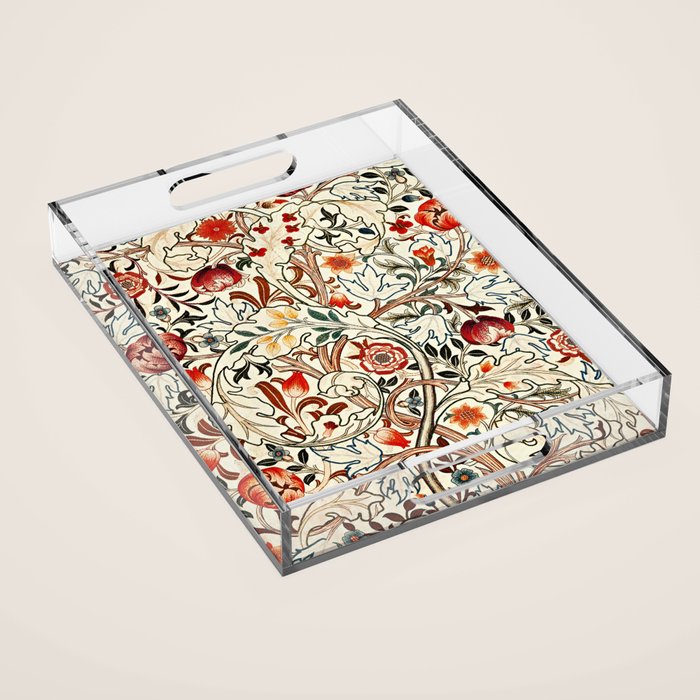 William Morris Floral Acanthus Acrylic Tray Gallery Image 1