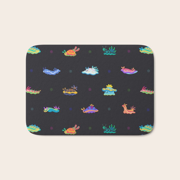 Sea slug - black Bath Mat Gallery Image 1