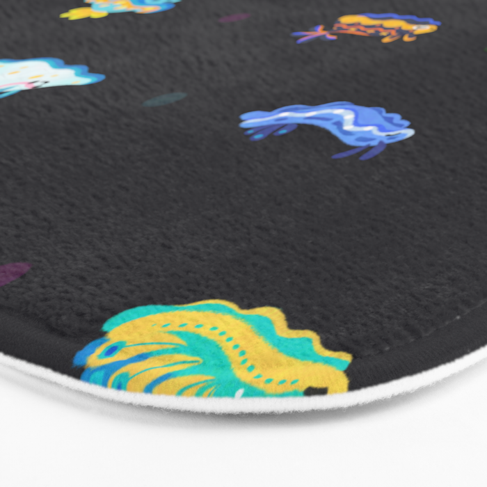 Sea slug - black Bath Mat Gallery Image 3