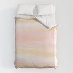 Pastel pink coral blush cream watercolor abstract watercolor pattern Duvet Cover Gallery Image 6
