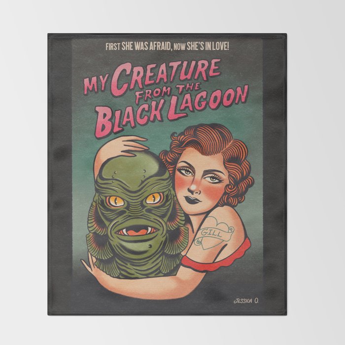 My Creature from the Black Lagoon Throw Blanket Gallery Image 2