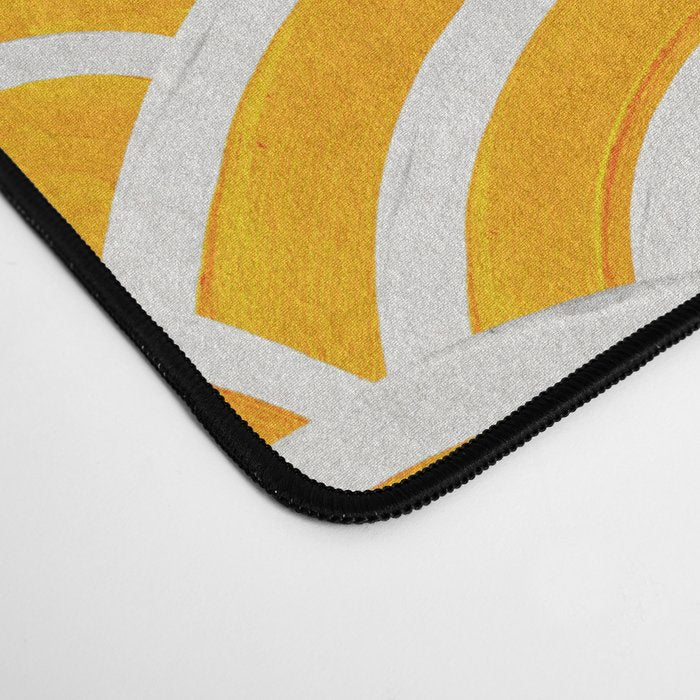 Japanese Seigaiha Wave â Marigold Palette Desk Mat Gallery Image 4
