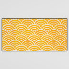 Japanese Seigaiha Wave â Marigold Palette Desk Mat Gallery Image 3