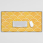 Japanese Seigaiha Wave â Marigold Palette Desk Mat Gallery Image 1
