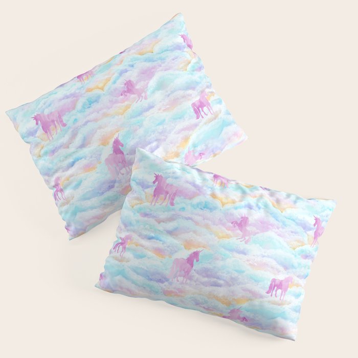 Unicorns Hiding in Clouds Pillow Sham Gallery Image 3