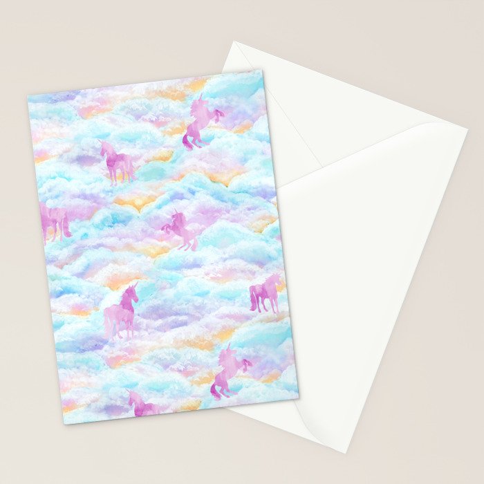 Unicorns Hiding in Clouds Stationery Card Gallery Image 2