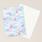 Unicorns Hiding in Clouds Stationery Card Gallery Image 2