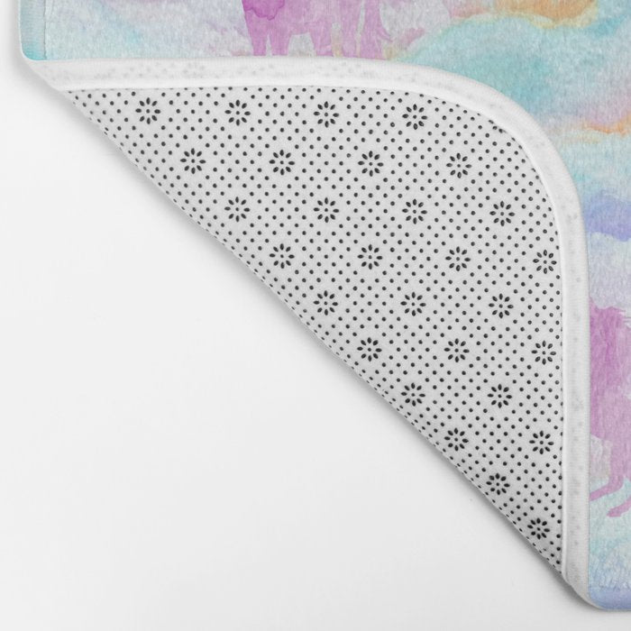 Unicorns Hiding in Clouds Bath Mat Gallery Image 2