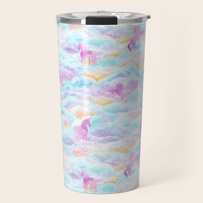 Unicorns Hiding in Clouds Travel Mug Gallery Image 1