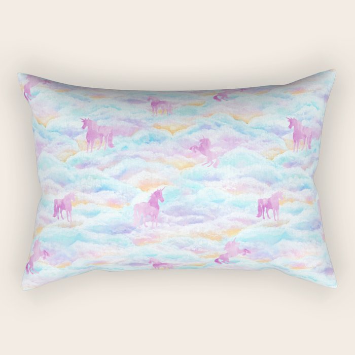 Unicorns Hiding in Clouds Rectangular Pillow Gallery Image 2