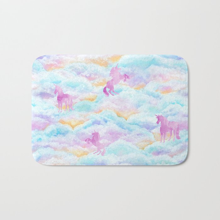 Unicorns Hiding in Clouds Bath Mat Gallery Image 1