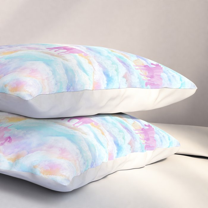 Unicorns Hiding in Clouds Pillow Sham Gallery Image 3