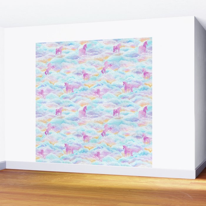 Unicorns Hiding in Clouds Wall Mural Gallery Image 2