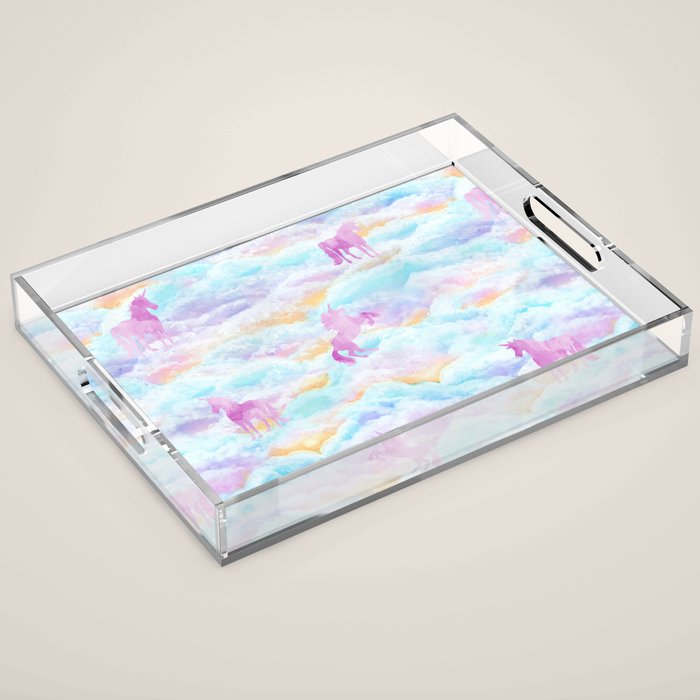 Unicorns Hiding in Clouds Acrylic Tray Gallery Image 1