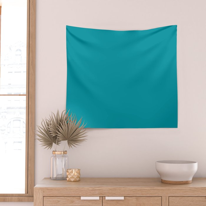 Teal Color Wall Tapestry Gallery Image 2