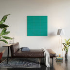 Teal Color Wood Wall Art Gallery Image 2