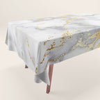Blush chic faux gold gray gradient marble Tablecloth Gallery Image 1