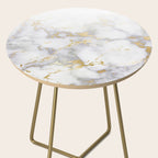 Blush chic faux gold gray gradient marble Side Table Gallery Image 2