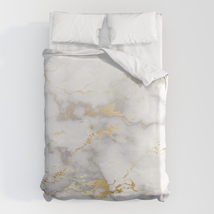 Blush chic faux gold gray gradient marble Duvet Cover Gallery Image 6