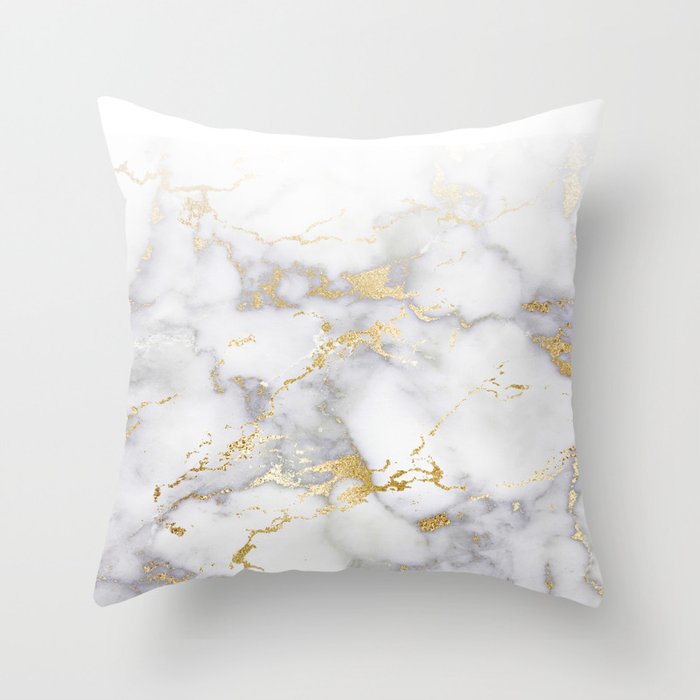 Blush chic faux gold gray gradient marble Throw Pillow Gallery Image 1