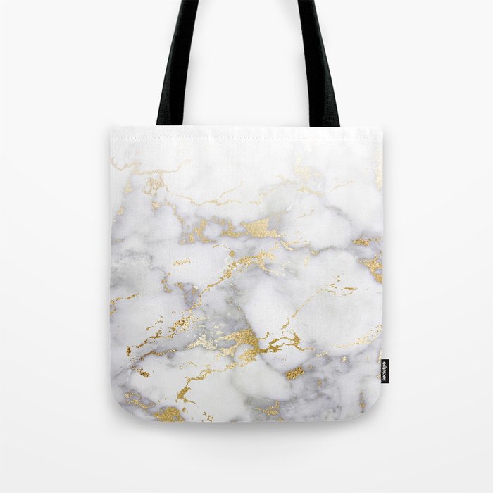 Blush chic faux gold gray gradient marble Tote Bag Gallery Image 1