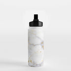 Blush chic faux gold gray gradient marble Water Bottle Gallery Image 2