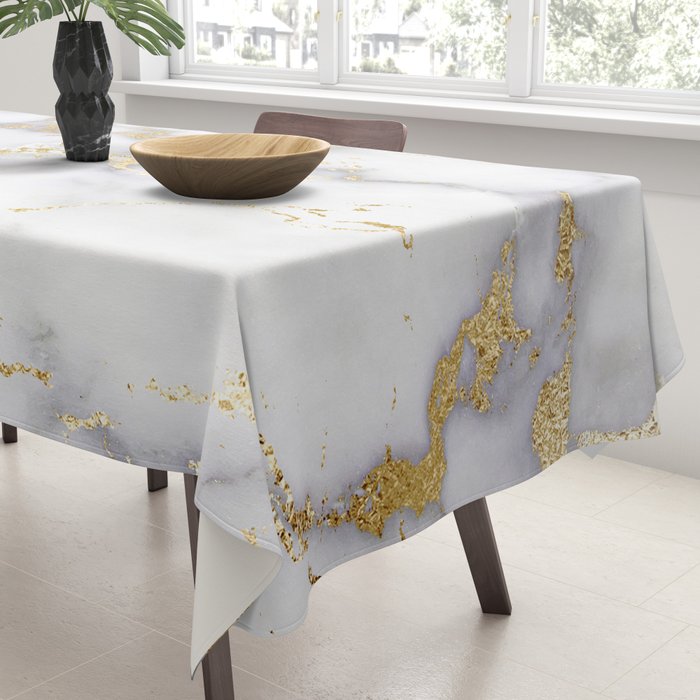 Blush chic faux gold gray gradient marble Tablecloth Gallery Image 3