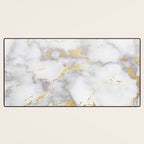 Blush chic faux gold gray gradient marble Desk Mat Gallery Image 3