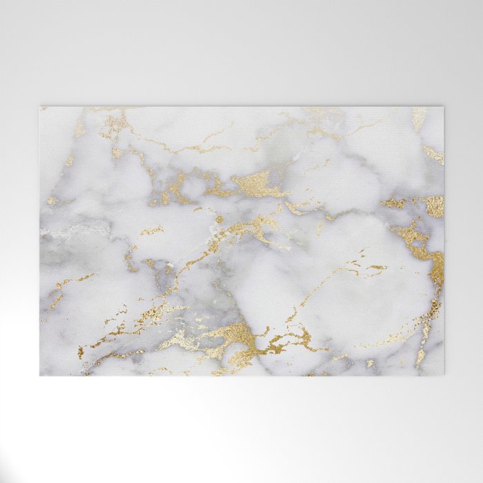 Blush chic faux gold gray gradient marble Welcome Mat Gallery Image 1