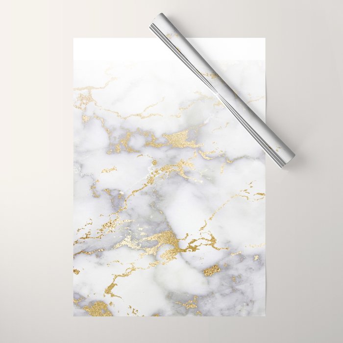 Blush chic faux gold gray gradient marble Wrapping Paper Gallery Image 1