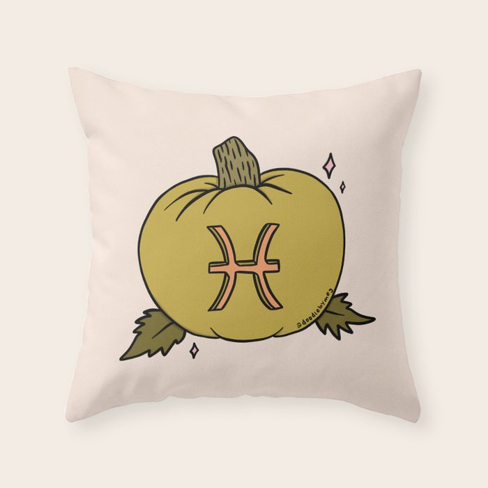Pisces Pumpkin Throw Pillow Gallery Image 1