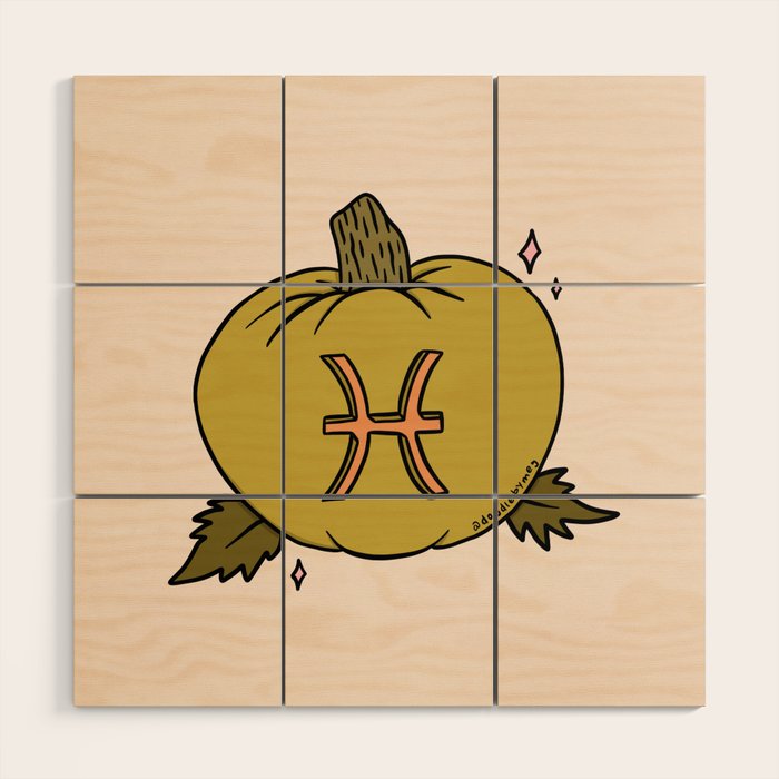 Pisces Pumpkin Wood Wall Art Gallery Image 1