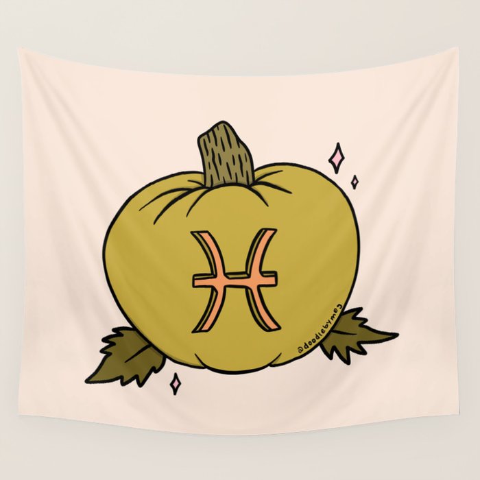 Pisces Pumpkin Wall Tapestry Gallery Image 4