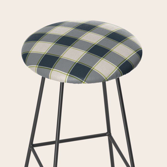 Modern Tartan in Earth Tones Stool Gallery Image 2