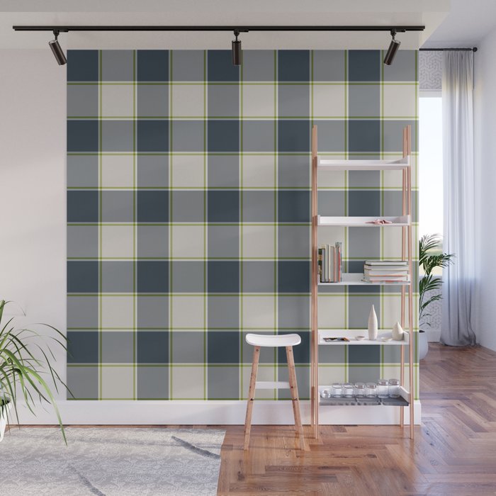 Modern Tartan in Earth Tones Wall Mural Gallery Image 1